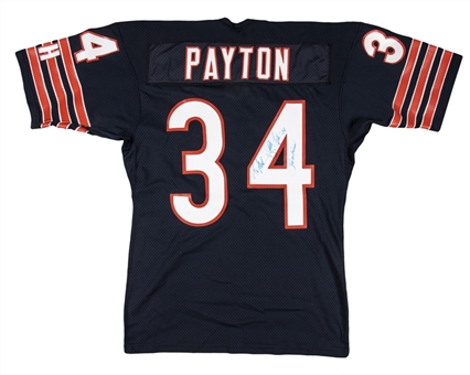1984-87 Walter Payton Game Issued & Signed Chicago Bears #34 Home Jersey (MEARS & Beckett)